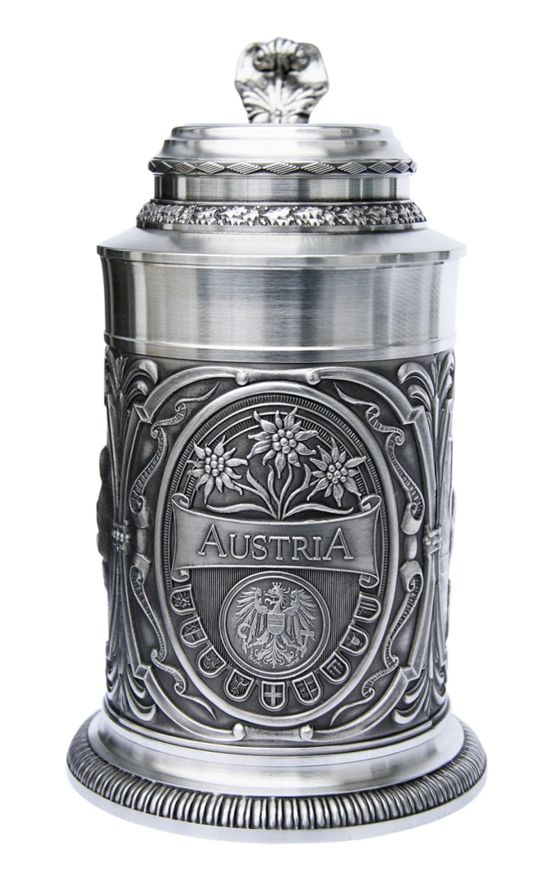 Austria Pewter Beer Stein 3 Austria Pewter Beer Stein