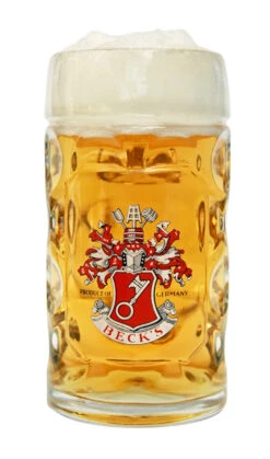 Becks Dimpled Oktoberfest Glass Beer Mug 0.5 Liter