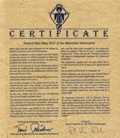 Official Munich Oktoberfest 2015 Wirtekrug Salt Glaze Beer Stein -Luxury Cupware Shop Certificate 2015 Wirtekrug with Lid SM 77450.1513956917