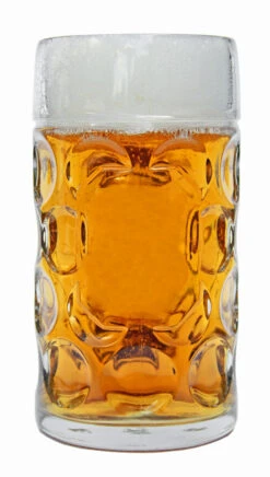 Dimpled Oktoberfest Glass Beer Mug 1 Liter