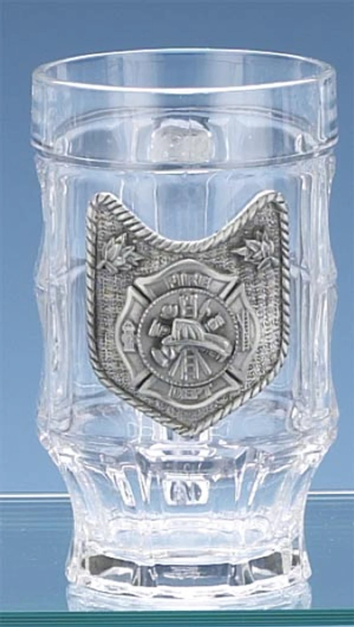 Fire Dept Glass Facet Beer Mug 3 Fire Dept Glass Facet Beer Mug