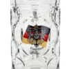 German Eagle Flag Crest Dimpled Oktoberfest Glass Beer Mug 1 Liter 1 German Eagle Flag Crest Dimpled Oktoberfest Glass Beer Mug 1 Liter -Luxury Cupware Shop German Eagle Flag Dimpled Oktoberfest Glass Beer Mug 1 Liter GS2110D Front 82869.1515624837