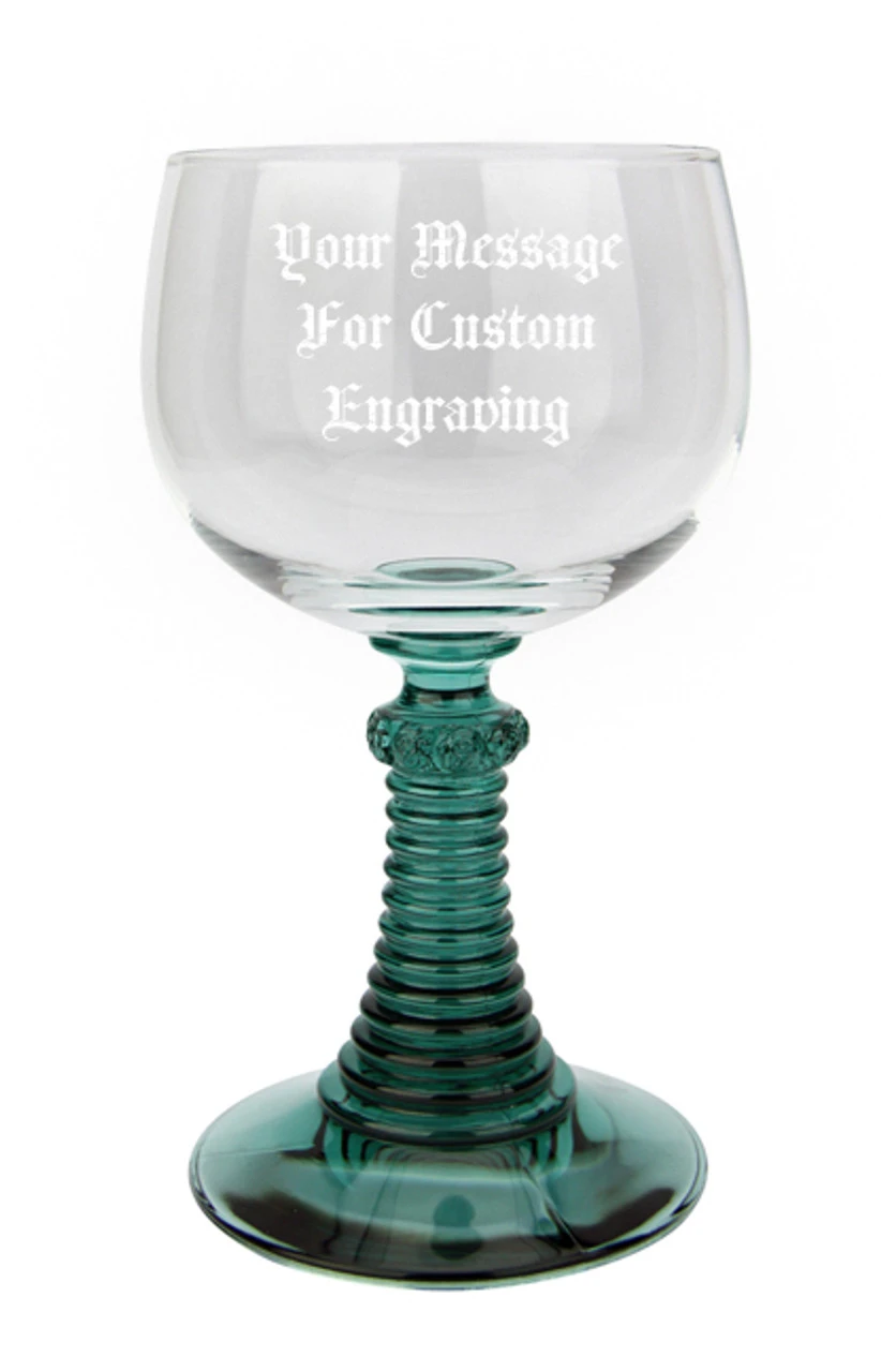 German Rhein Wine Roemer Goblet Glass | Antique Blue - Image 2