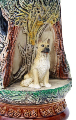 German Shepherd Wildlife Grotto Beer Stein -Luxury Cupware Shop German Shepherd Wildlife Beer Stein K335BS Detail SM 30706.1401397239
