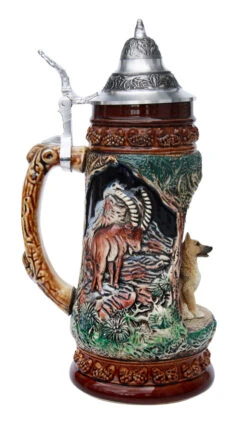 German Shepherd Wildlife Grotto Beer Stein -Luxury Cupware Shop German Shepherd Wildlife Beer Stein K335BS LS SM 05029.1401397234