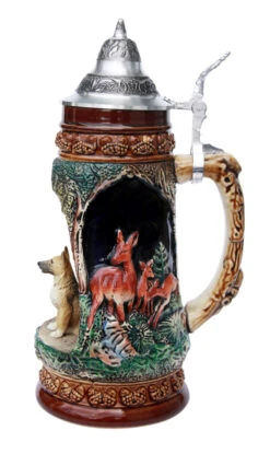 German Shepherd Wildlife Grotto Beer Stein -Luxury Cupware Shop German Shepherd Wildlife Beer Stein K335BS RS SM 82381.1401397233