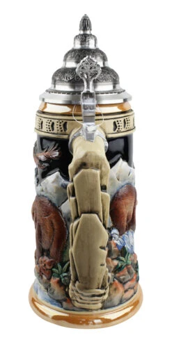 Glorious Grizzly Bear Beer Stein -Luxury Cupware Shop Glorious Grizzly Beer Stein K956 Back SM 53494.1460150485