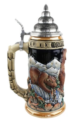 Glorious Grizzly Bear Beer Stein -Luxury Cupware Shop Glorious Grizzly Beer Stein K956 LS SM 97022.1460150500