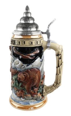 Glorious Grizzly Bear Beer Stein -Luxury Cupware Shop Glorious Grizzly Beer Stein K956 RS SM 59394.1460150511