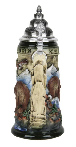 Glorious Grizzly Bear Beer Stein Rustic -Luxury Cupware Shop Glorious Grizzly Beer Stein Rustic K956RU Back SM 70451.1460150694