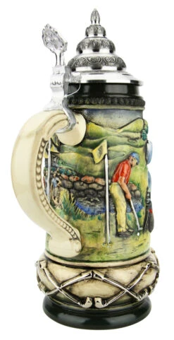Golfer German Beer Stein -Luxury Cupware Shop Golfer German Beer Stein K393RZGO BackA1 SM 38048.1653414499