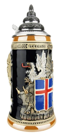 Iceland Coat Of Arms Beer Stein -Luxury Cupware Shop Iceland Coat of Arms Beer Stein K1012IS LA SM 22934.1619040480