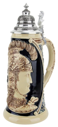 King Limitaet 2009 | Peter Duemler Minerva Antique Style Beer Stein -Luxury Cupware Shop King Limitaet 2009 Peter Duemler Minerva Handpainted Beer Stein Cobalt K2039E RA SM 17818.1461701290