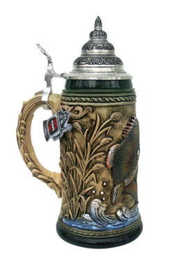 Large Mouth Bass Beer Stein Rustic -Luxury Cupware Shop Large Mouth Bass Beer Stein LS SM 27122.1401735854