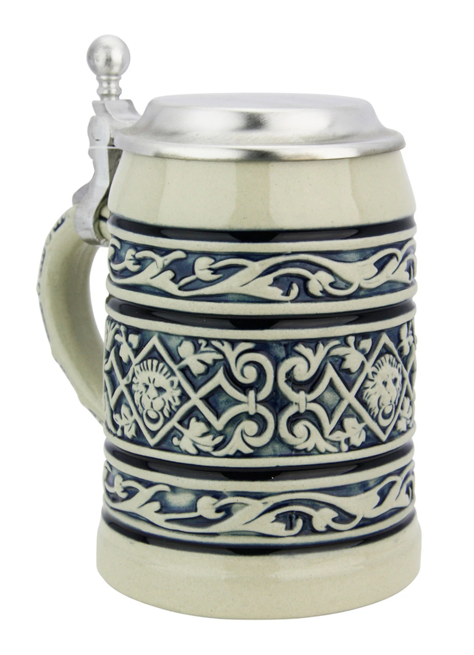 Lion Head Traditional Cobalt Stone Gray Finish Beer Stein 7 Lion Head Traditional Cobalt Stone Gray Finish Beer Stein - Image 5