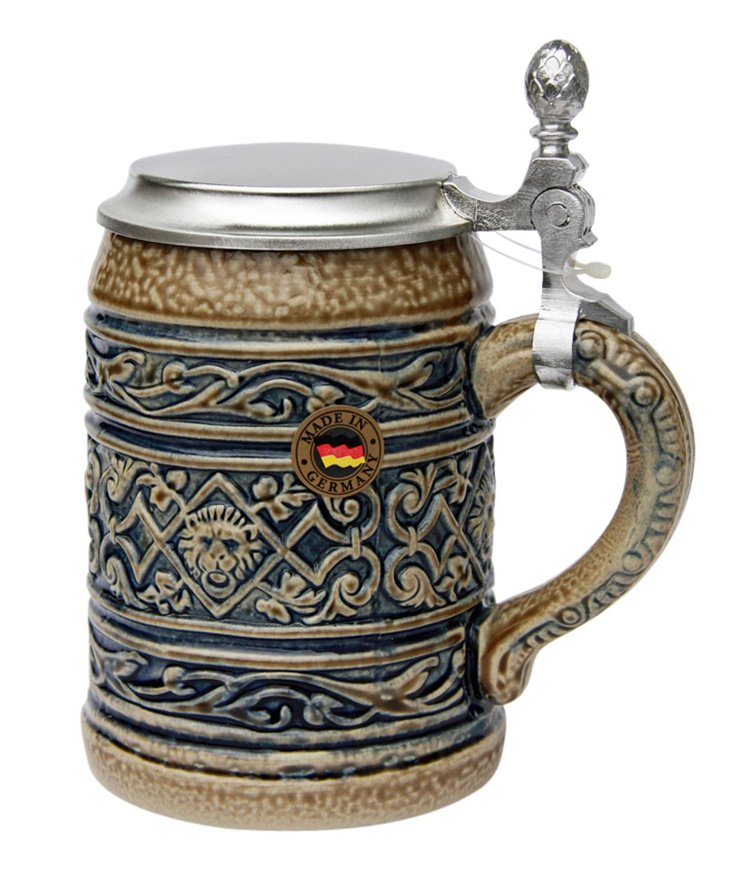Lion Head Traditional Salt Glaze Beer Stein - Image 3