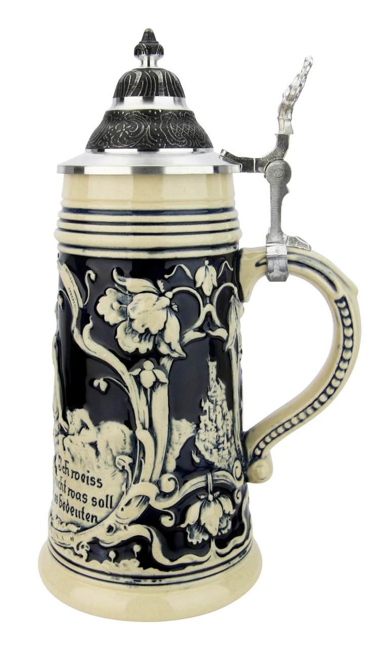 Loreley Rhein River Beer Stein Cobalt - Image 3