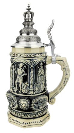 Medieval Holy Roman Emperor Beer Stein Cobalt With Crown Lid 11 Medieval Holy Roman Emperor Beer Stein Cobalt With Crown Lid -Luxury Cupware Shop Medieval Holy Roman Emperor Beer Stein Cobalt with Crown Lid KT337EK RS SM 29805.1618859053