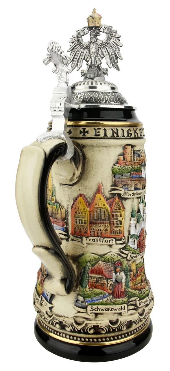 Neuschwanstein Castle German Beer Stein With Eagle Lid 7 Neuschwanstein Castle German Beer Stein With Eagle Lid - Image 5