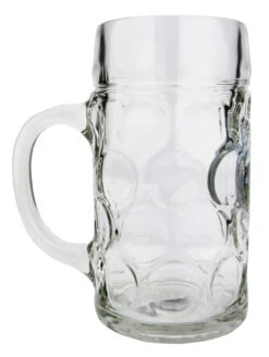 Neuschwanstein Dimpled Oktoberfest Glass Beer Mug 1 Liter -Luxury Cupware Shop Neuschwanstein Dimpled Oktoberfest Glass Beer Mug 1 Liter GS047NEU Side SM 74107.1606615031