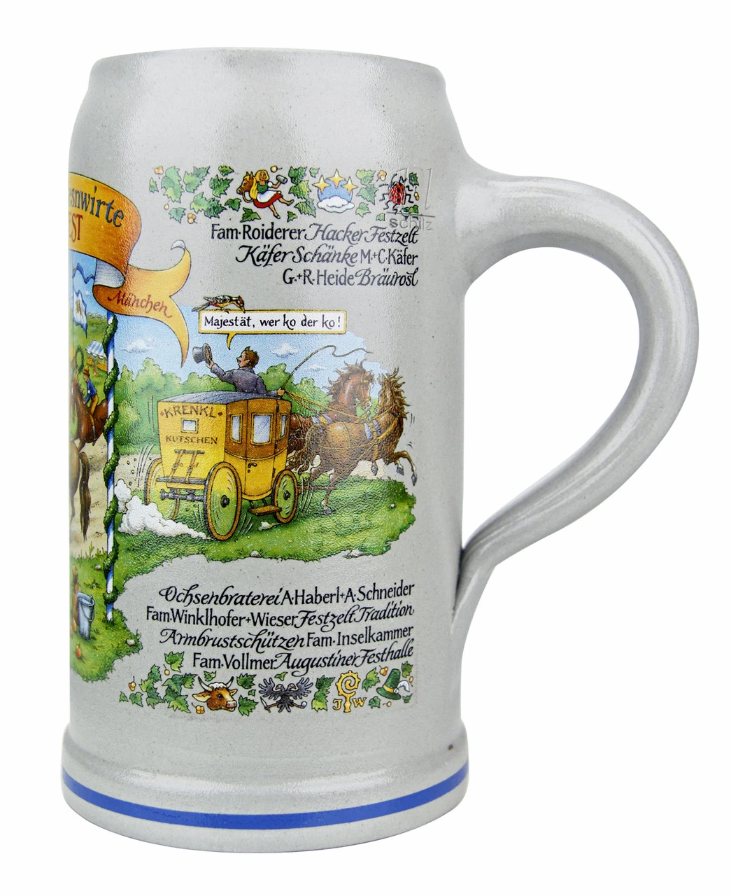 Official Munich Oktoberfest 2015 Wirtekrug Salt Glaze Beer Mug - Image 4
