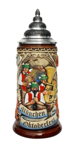Oktoberfest Oompah Band Beer Stein Brown Rustic