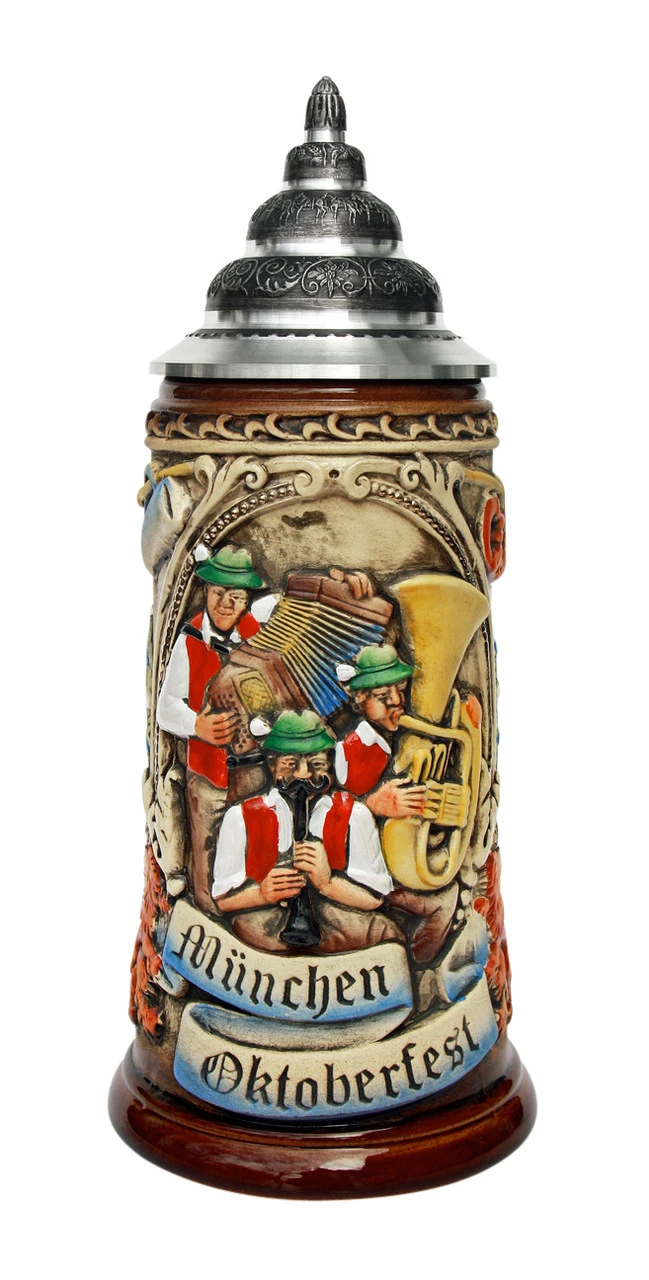 Oktoberfest Oompah Band Beer Stein Brown Rustic
