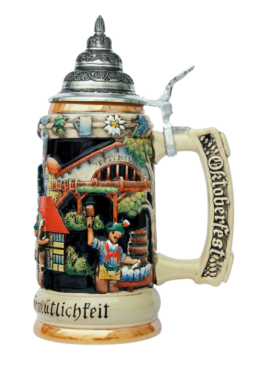 Oktoberfest Panorama Beer Stein 3 Oktoberfest Panorama Beer Stein
