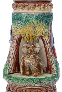 Owl Wildlife Grotto Beer Stein -Luxury Cupware Shop Owl Wildlife Beer Stein K335BO Detail SM 30254.1401398713