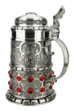 Pewter Rubin Swarovski Beer Stein -Luxury Cupware Shop Pewter Rubin Swarovski Beer Stein AS13115 Back SM 06034.1618255234