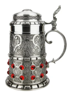 Pewter Rubin Swarovski Beer Stein -Luxury Cupware Shop Pewter Rubin Swarovski Beer Stein AS13115 RS SM 86980.1618255491