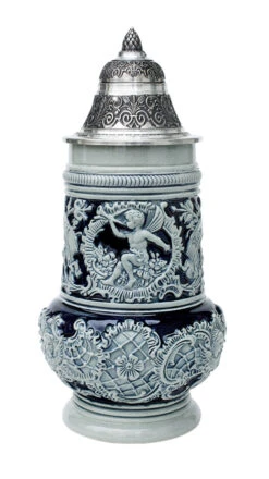 Rococo Cherub Prosit Beer Stein Cobalt