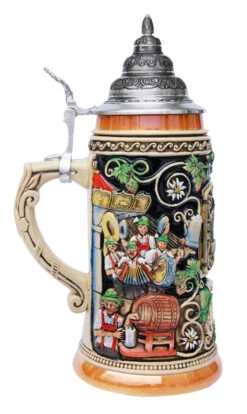 Window To Oktoberfest Dancing Couple Munich Beer Stein -Luxury Cupware Shop Window to Oktoberfest Beer Stein K016RU LS SM 22109.1479244375